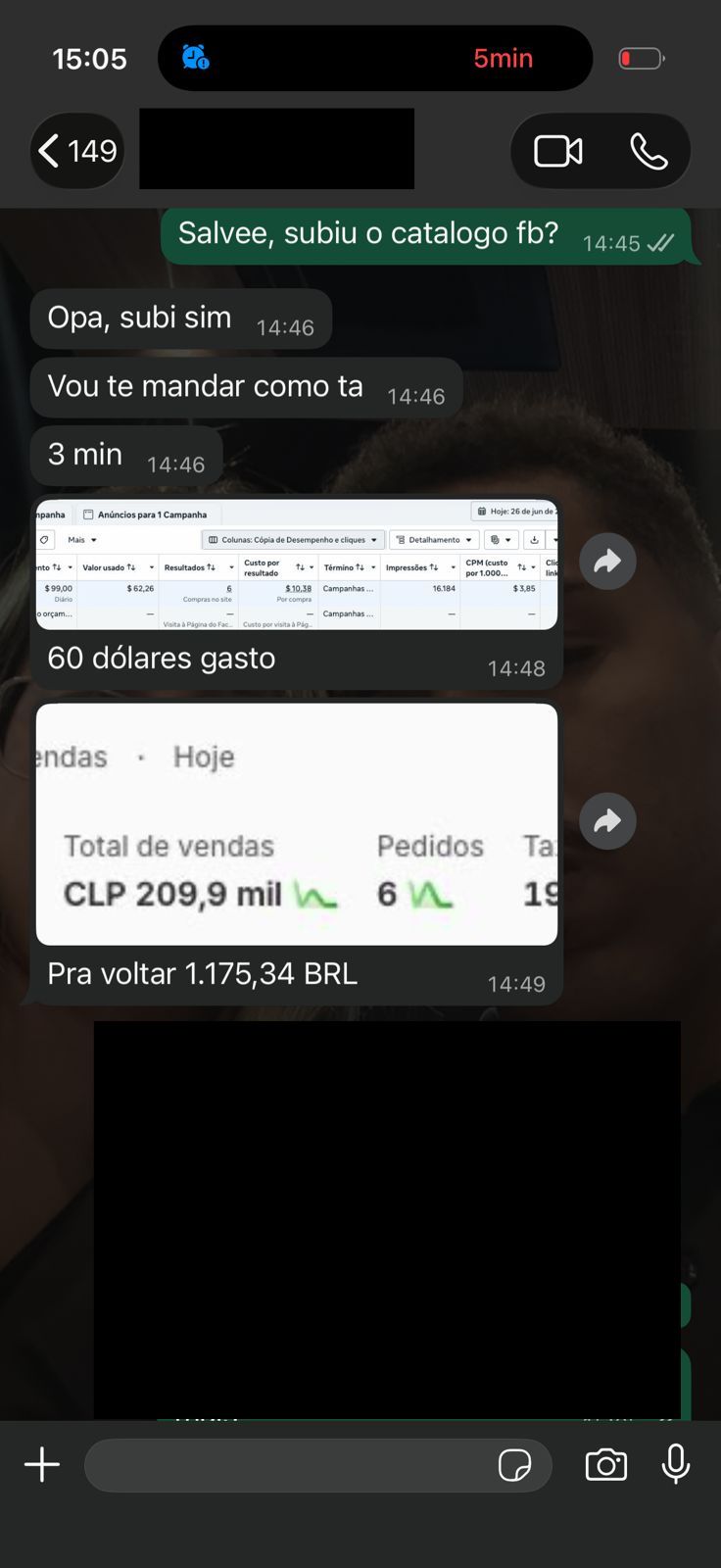Exemplo de conversa com resultado de campanha